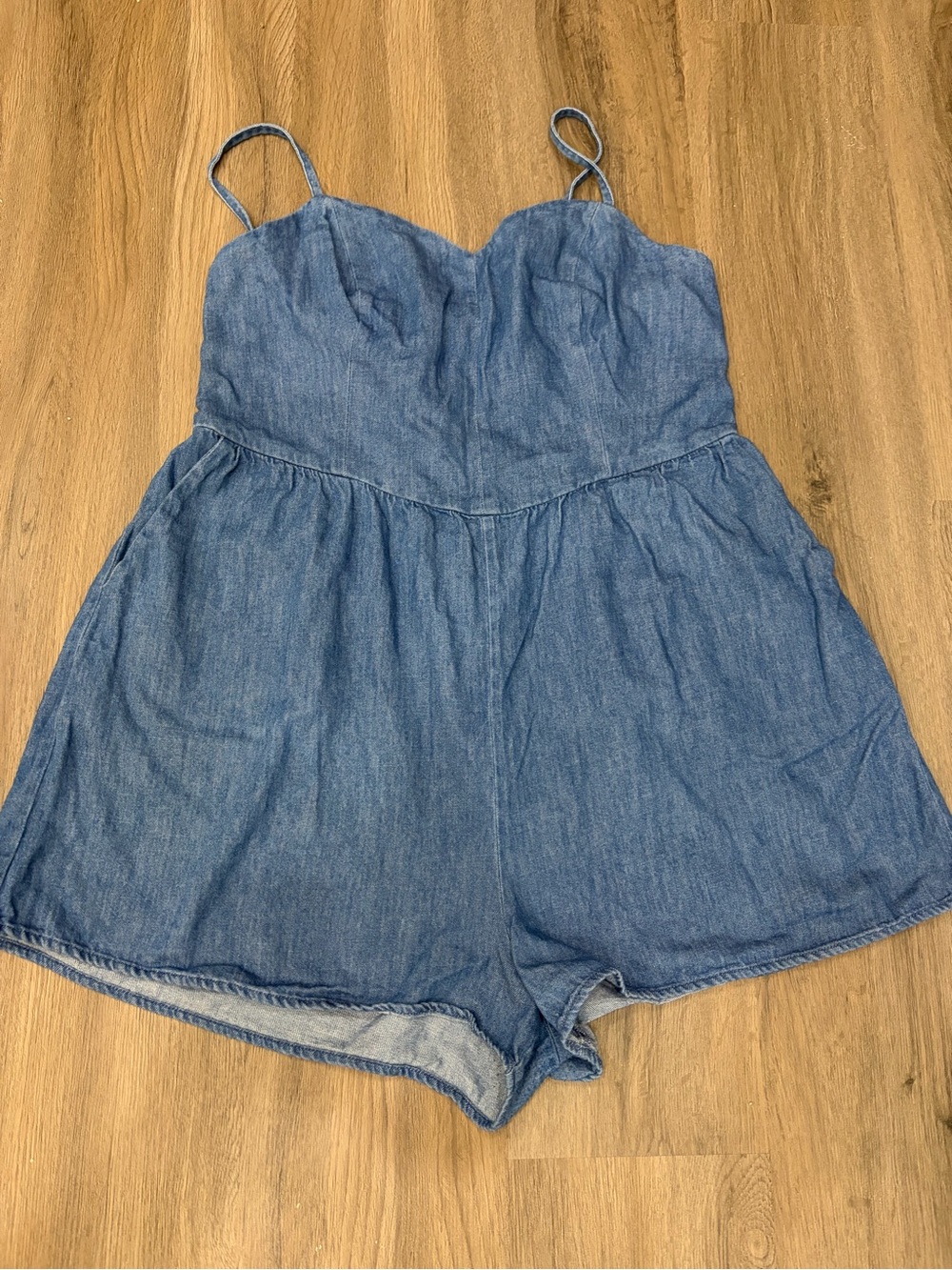 Old Navy Blue Denim Romper Shorts
